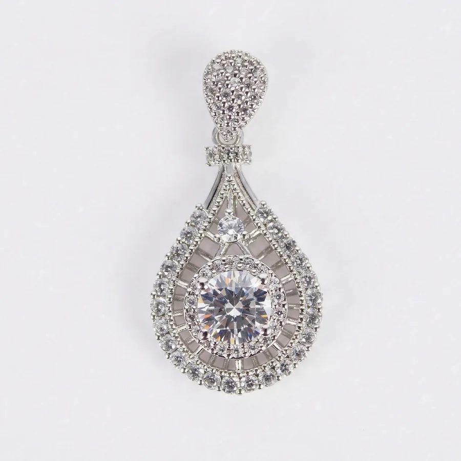 MEORA Larme Solitaire Drop silver pendant by Silver Oaks