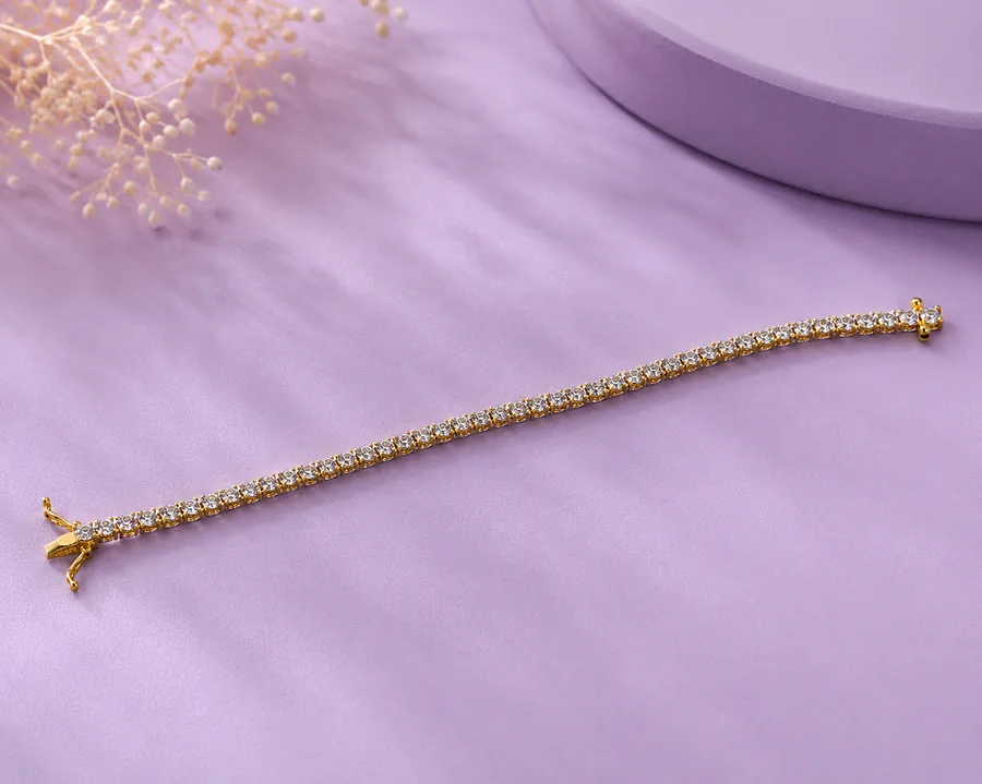MEORA slim zircon bracelet by Silver Oaks